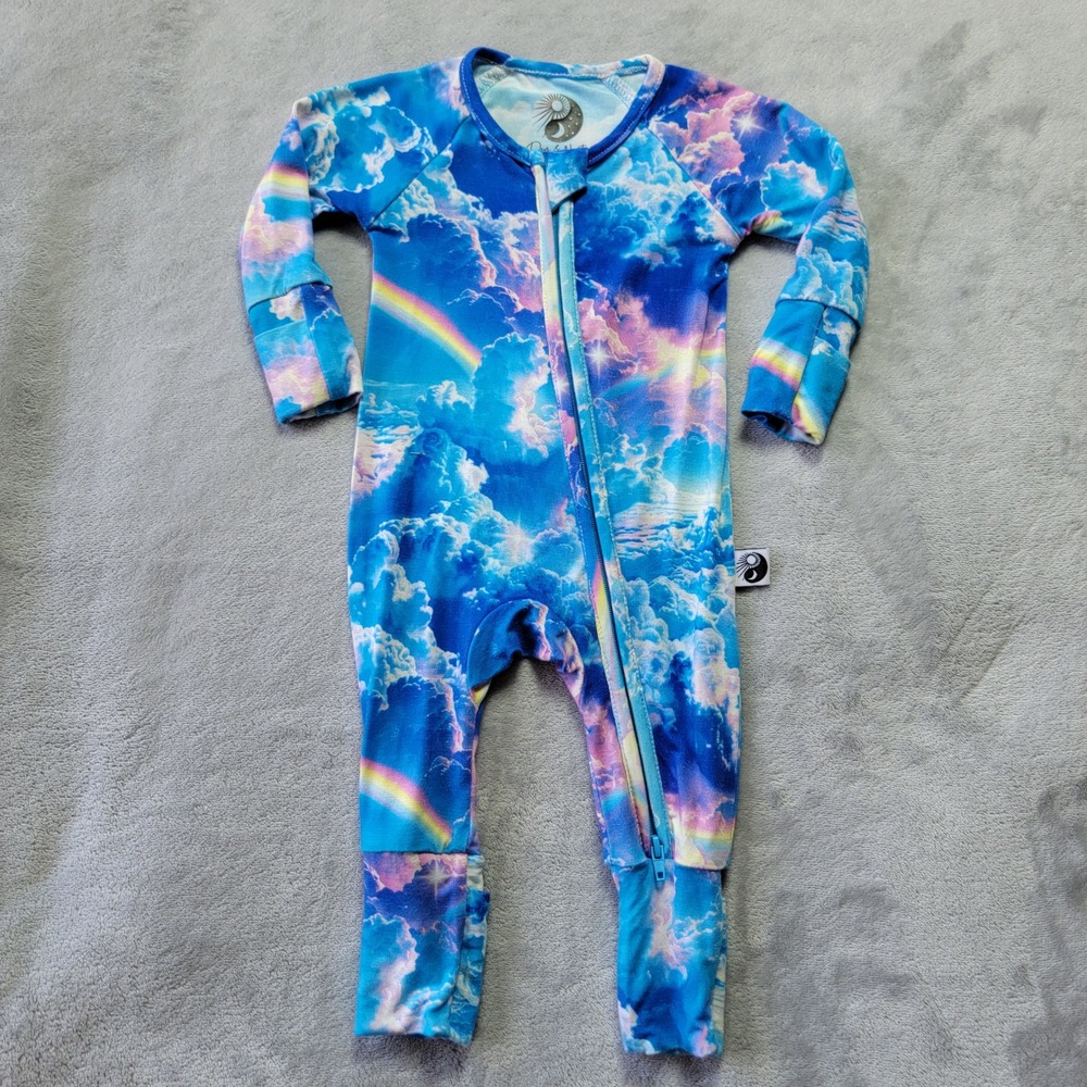 Day &‎ Night Bamboo Rainbow Baby Newborn Romper Sleeper Cloud Print Two-Way Zip